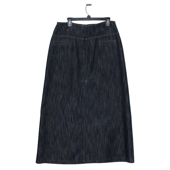 Denim Maxi Skirt Size Large with Stud Details - Picture 3 of 5